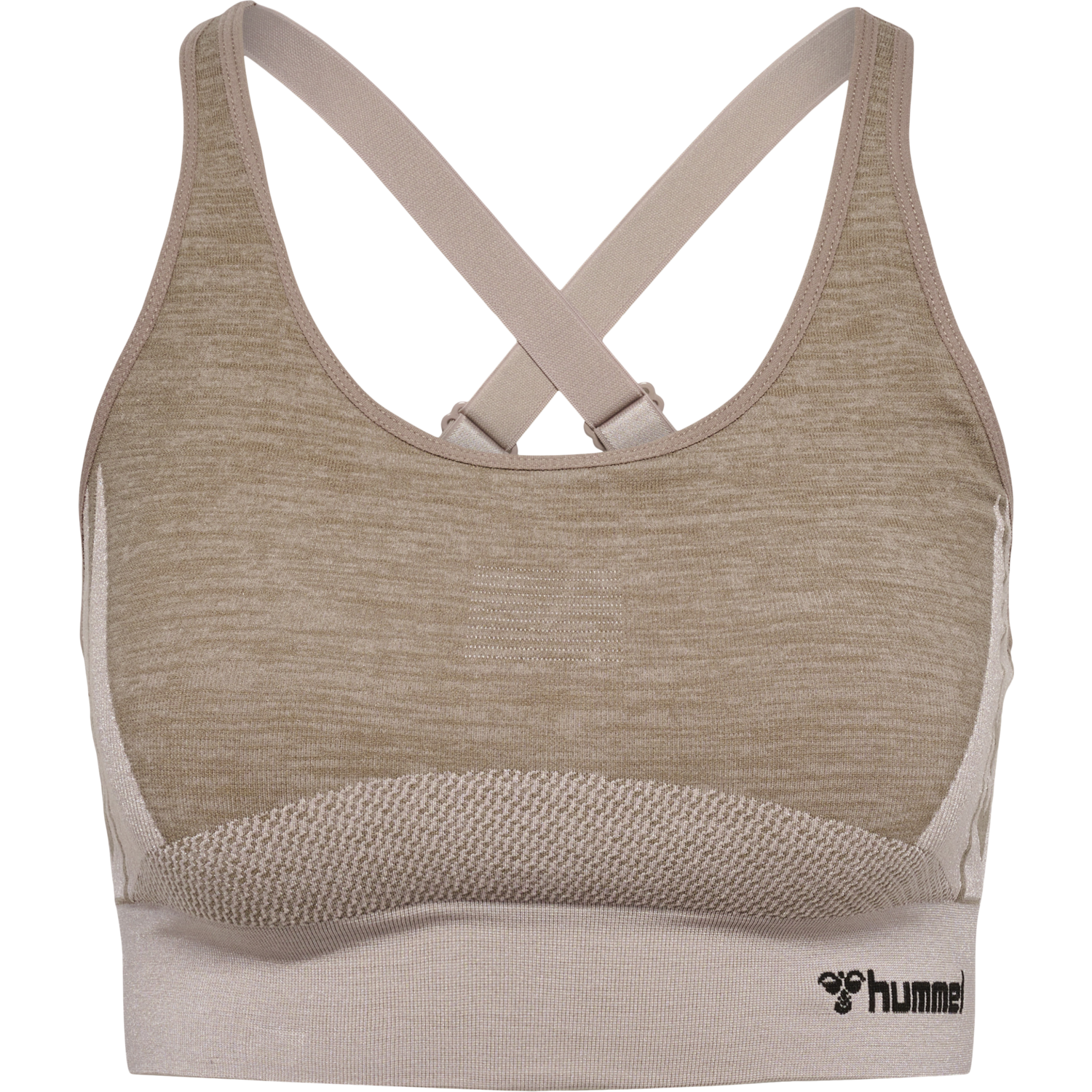 hmlCLEA SEAMLESS  SPORTS TOP, CHATEAU GRAY/DRIFTWOOD MELANGE, packshot