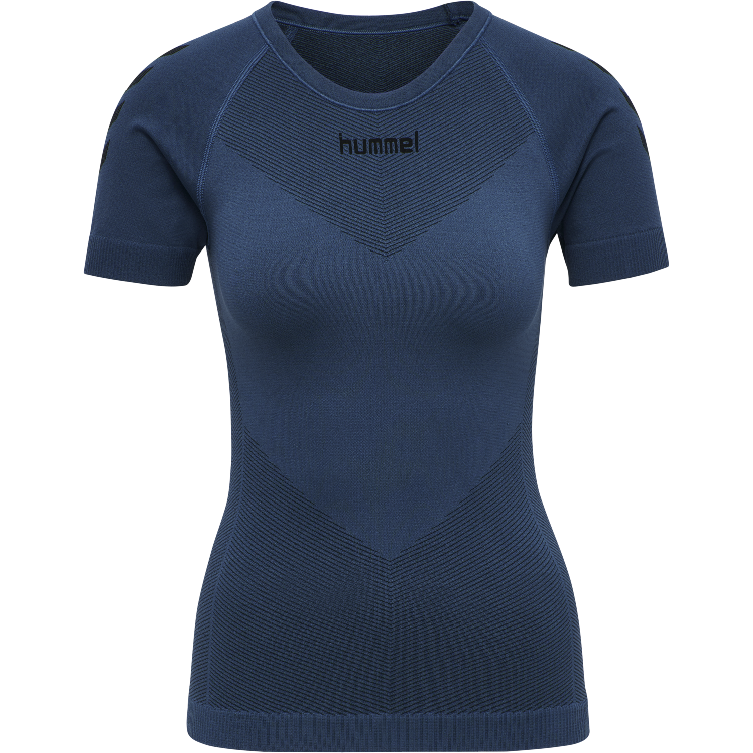HUMMEL FIRST SEAMLESS JERSEY S/S WOMAN, DARK DENIM, packshot