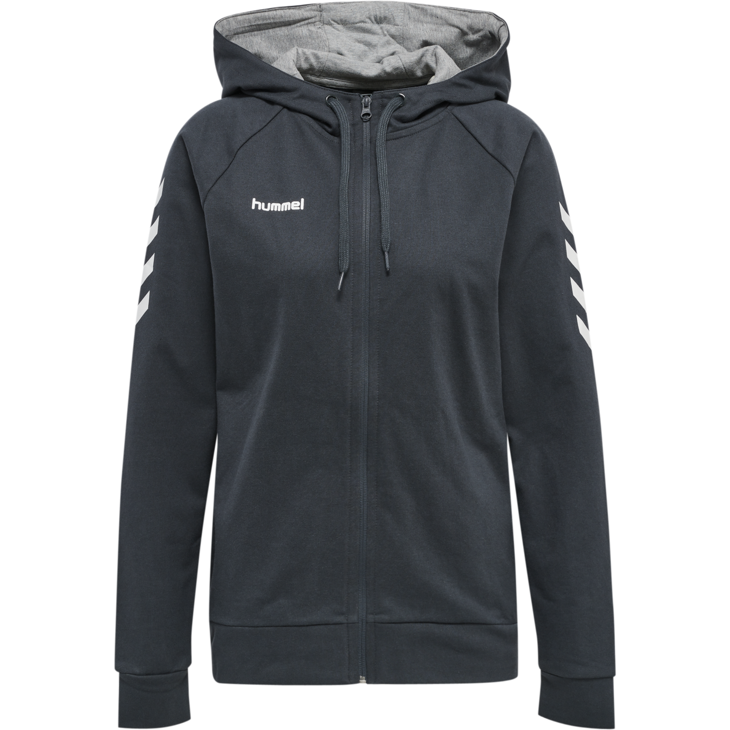 HUMMEL GO COTTON ZIP HOODIE WOMAN, INDIA INK, packshot